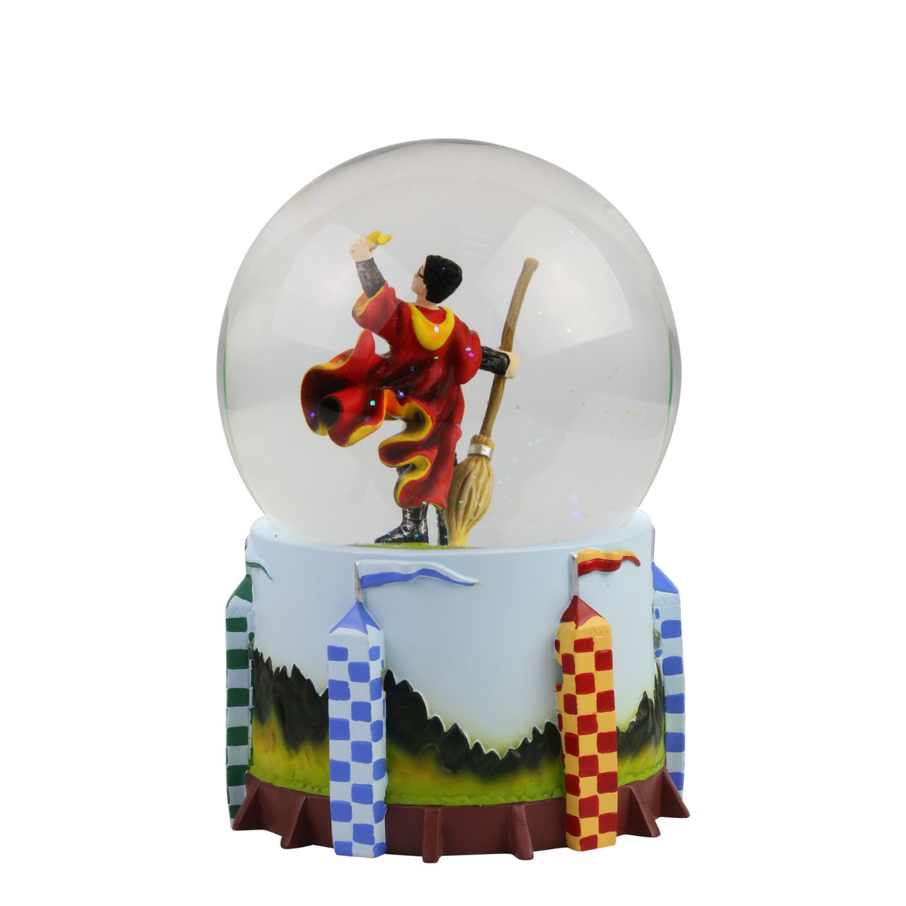 Harry Potter Quidditch Waterball Celebrate Gryffindor's triumphant win with this Harry Potter Waterball. This is taken from the iconic scene where Harry Potter wins the Quidditch game in Harry Potter and the Philosopher's stone, by nearly swallowing the Golden Snitch and then holding it joyfully above his head.