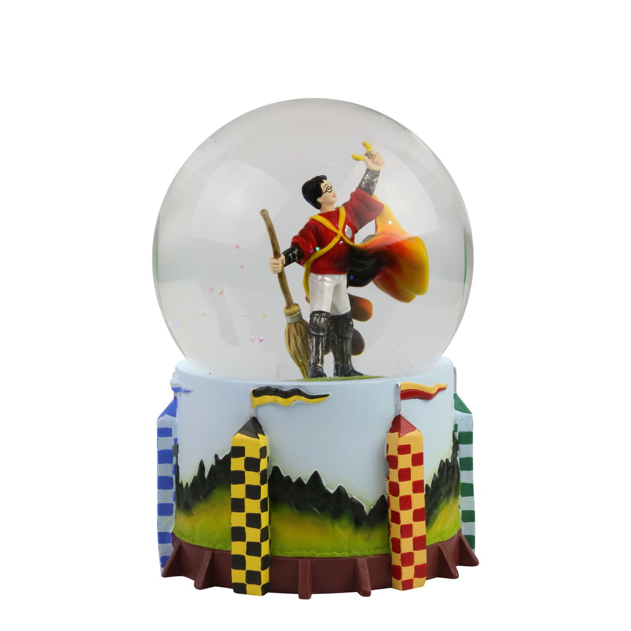 Harry Potter Quidditch Waterball Celebrate Gryffindor's triumphant win with this Harry Potter Waterball. This is taken from the iconic scene where Harry Potter wins the Quidditch game in Harry Potter and the Philosopher's stone, by nearly swallowing the Golden Snitch and then holding it joyfully above his head.