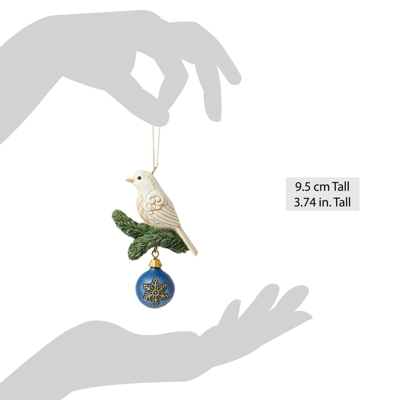 Jim Shore Blue and Gold Dove Hanging Ornament