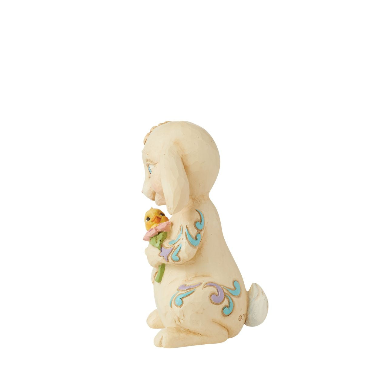 This mini Bunny figurine from the Heartwood Creek collection by Jim Shore is the perfect little addition to any Easter display. Hand carved and painted, this piece comes in fully branded packaging.