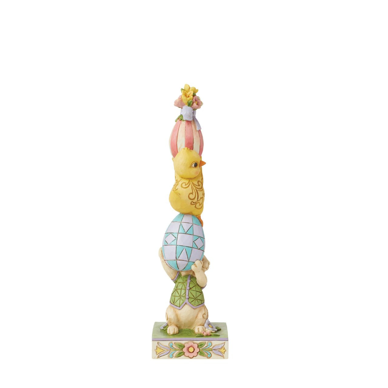 This stacked figurine is the perfect essence of Easter. Filled with spring colours and playful characters, it has been hand carved and painted for the Heartwood Creek collection by Jim Shore. Comes in fully branded packaging.