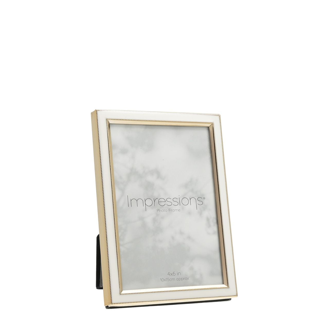 Gold & White Epoxy Photo Frame 4" x 6" A gold and white epoxy photo frame. This dazzling frame adds instant style to the home and perfectly frames photographs.