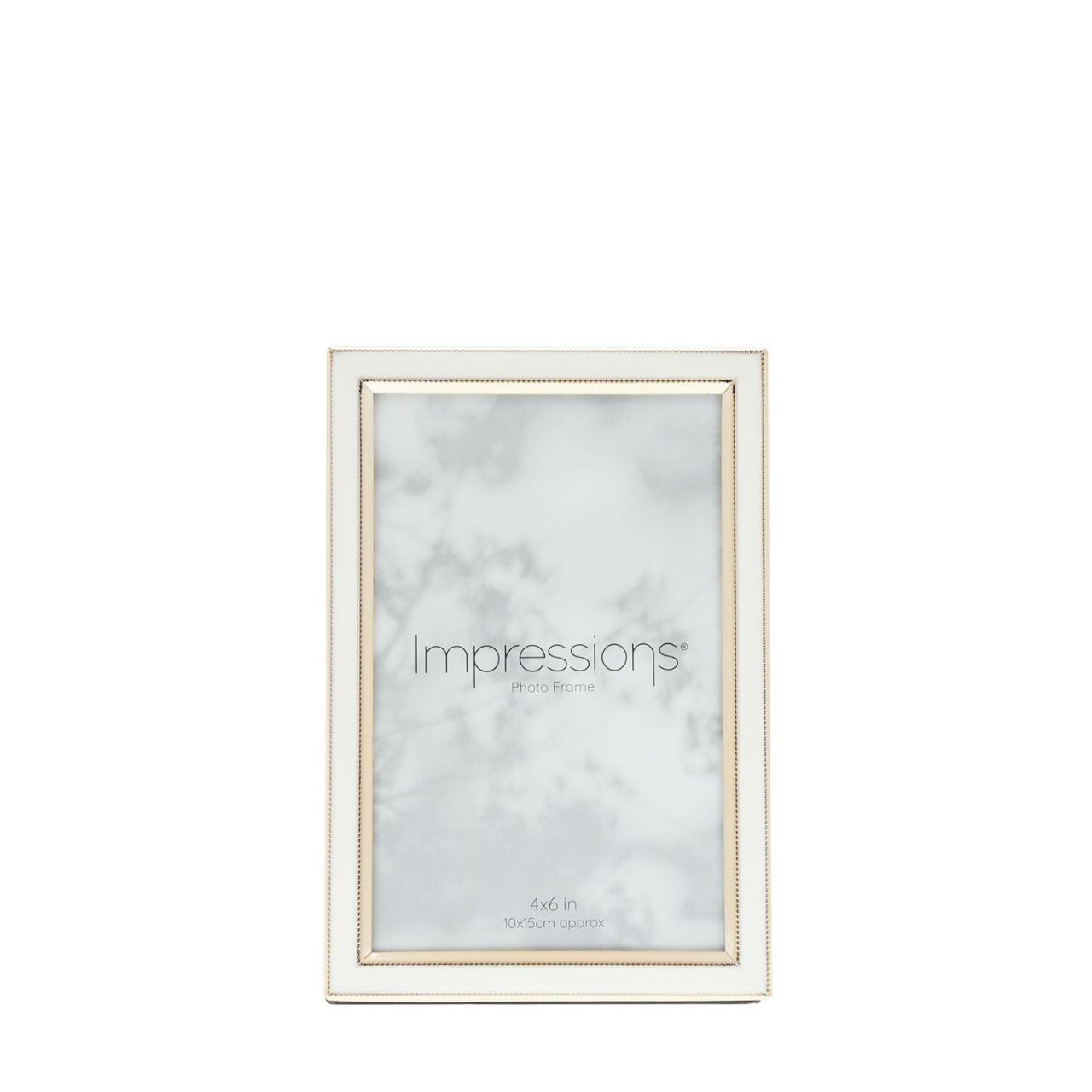 Gold & White Epoxy Photo Frame 4" x 6" A gold and white epoxy photo frame. This dazzling frame adds instant style to the home and perfectly frames photographs.