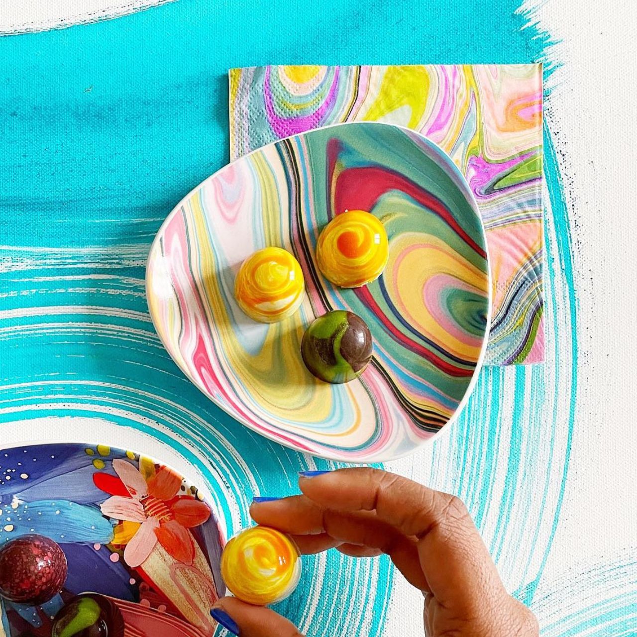 Jessi's Garden In the Groove Trinket Tray by Etta Vee  Artist, designer and art influencer, Jessi Raulet, is known for her colourful and bold designs. This multi purpose tray is suitable for jewellery, keys, and more. 