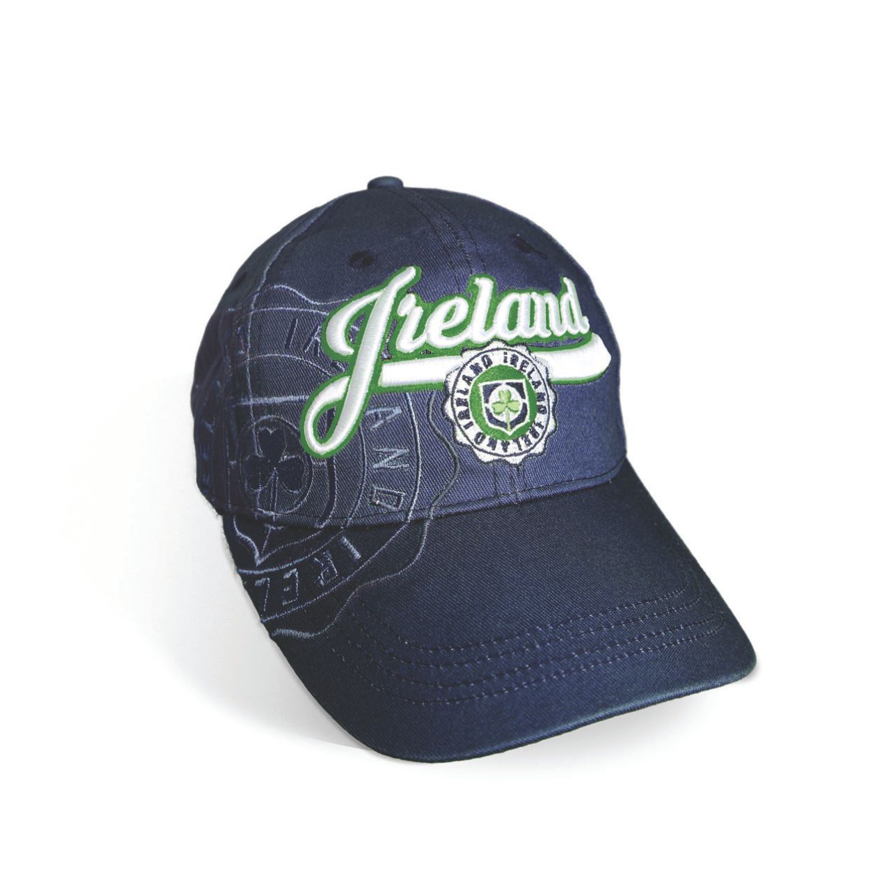 Navy Irish Baseball Cap with embroidered Ireland logo. 6 panel