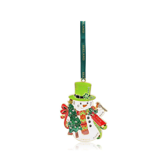 This Ireland Sparkle Snowman Christmas Decoration adds a touch of Irish charm to your holiday decor. With its glittering snowman design, this decoration adds festive sparkle to any space. Made with high-quality materials, it is durable and expertly crafted. Celebrate the season with this beautiful decoration.