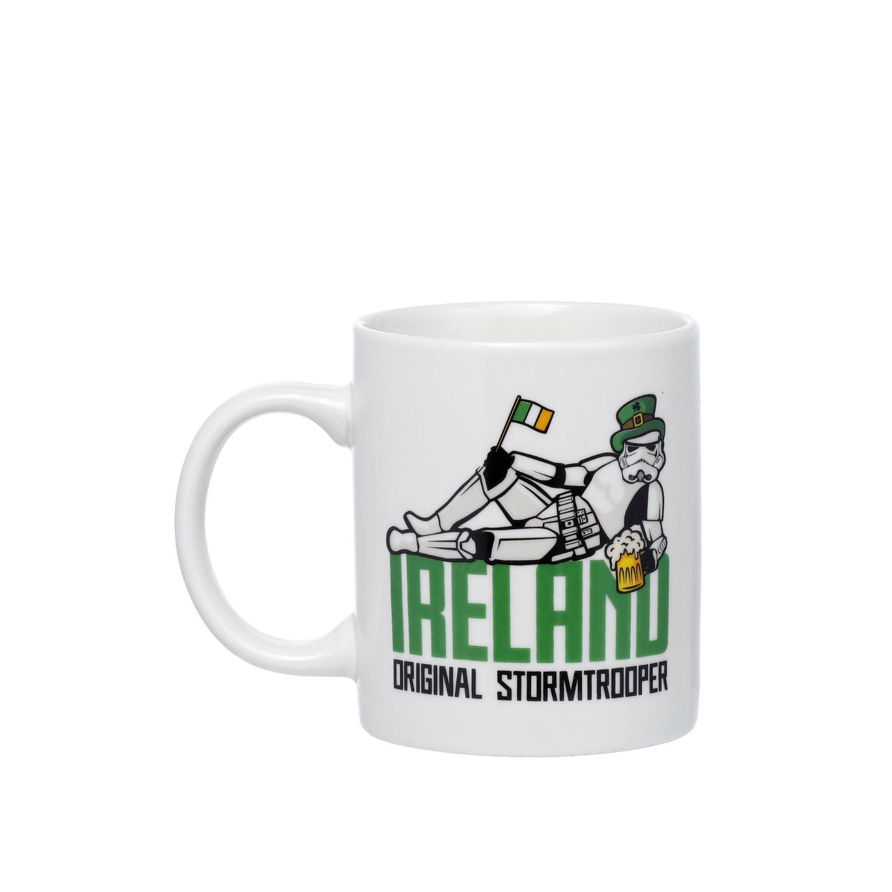 Experience your favourite beverage with this unique and expertly crafted Ireland The Original Stormtrooper Ceramic Mug by Puckator. Made from high-quality ceramic, this mug is designed for a precise and comfortable grip, making every sip a delight. Perfect for any Star Wars fan, it also makes for a great collectible item.