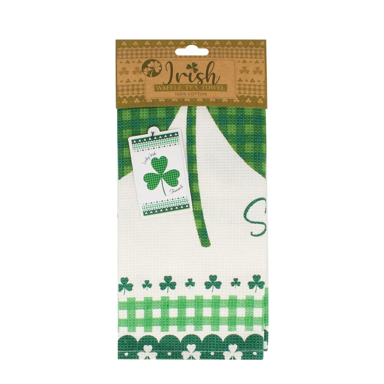 Premium Quality Material: Made from 100% high-quality cotton for softness, durability, and absorbency. Unique Irish Design: Features a bright and cheerful shamrock pattern, perfect for bringing a touch of Ireland into your home. Versatile Usage: Ideal for drying dishes, cleaning up spills, or as a decorative accent in your kitchen.