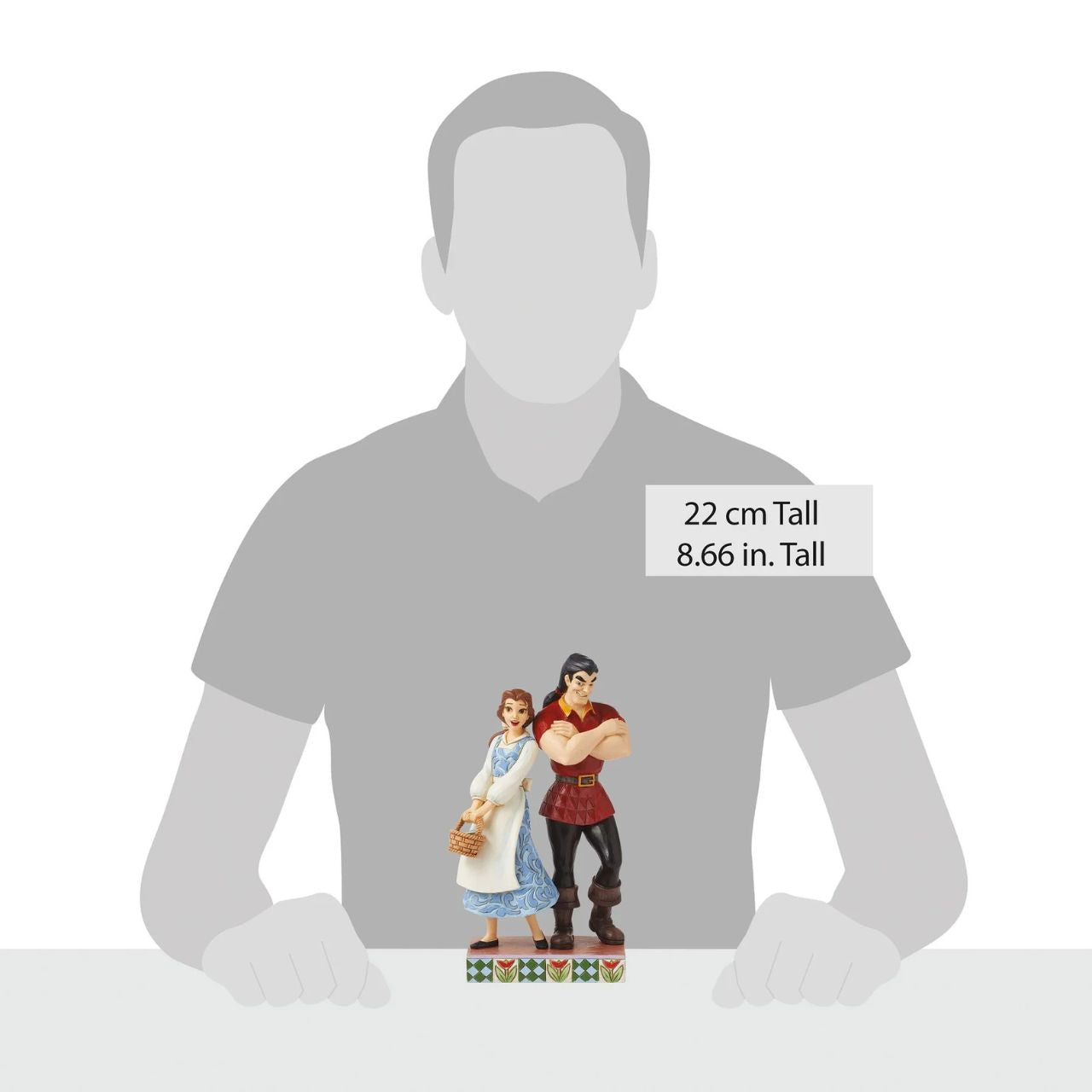 The villain of the tale with the beauty. This exciting Belle and Gaston figurine showcases two very different characters from Beauty and the Beast. Comes in fully branded package.