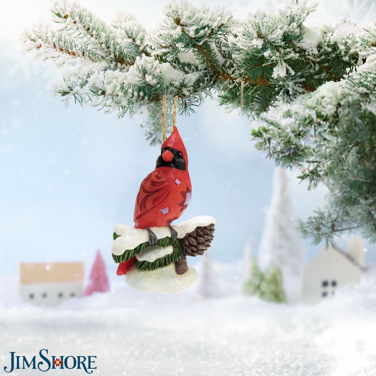 Carving Cardinal Hanging Ornament by Jim Shore Celebrate Christmas with this beautiful hand crafted and hand painted Carving Cardinal on Snowy Branch Hanging Ornament. Decorate your tree this Christmas with this Carving Cardinal on Snowy Branch Hanging Ornament.
