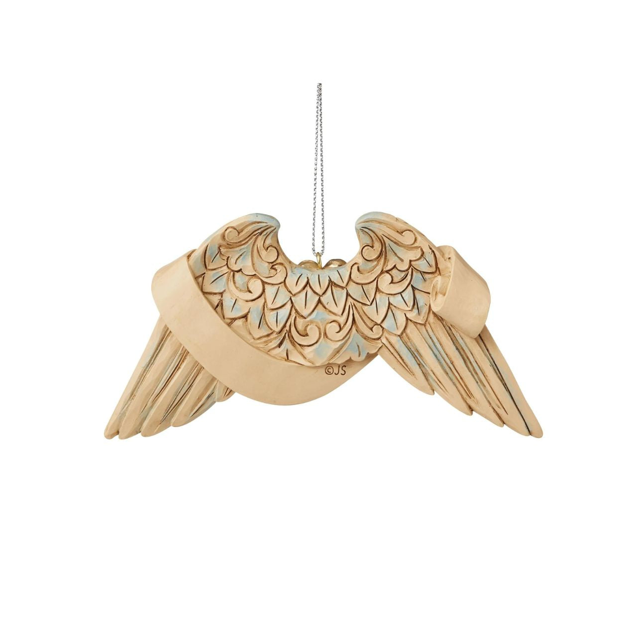 Jim Shore Heartwood Creek General Prayer Angel Wings Hanging Ornament These delicately sculpted handpainted angel wings share uplifting messages of faith when we need a reminder. Keep these wings close to remember to find comfort. This pair of Jim Shore angel wings shares a heartfelt message about where our prayers go.