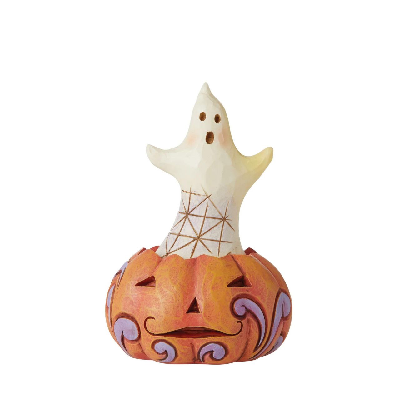 Heartwood Creek Halloween Pumpkin Mini Figurine Handcrafted in breath-taking detail, this delightful Halloween Pumpkin Mini Figurine is beautifully decorated in Jim Shore's subtle combination of traditional quilt. Packaged in a branded gift box.