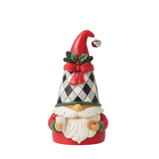 Heartwood Creek Highland Glen Gnome with Milk & Cookies Figurine  Designed by award winning artist Jim Shore as part of the Heartwood Creek Highland Glen Collection, hand crafted using high quality cast stone and hand painted, this cute & cosy Gnome is perfect for the Christmas season.