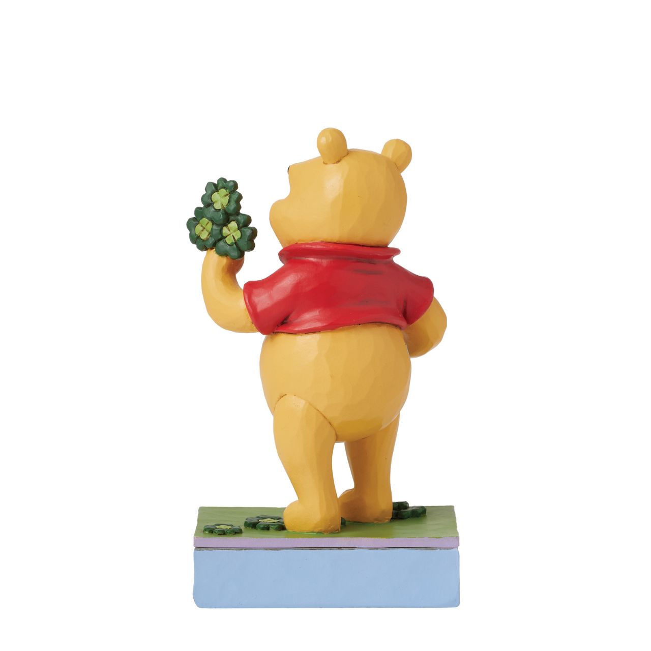 Disney's Winne the Pooh has an abundance of luck with his four-leaf clover. This cute piece if from the Disney Traditions collection by Jim Shore and is hand carved and painted before being packaged in a fully branded gift box.