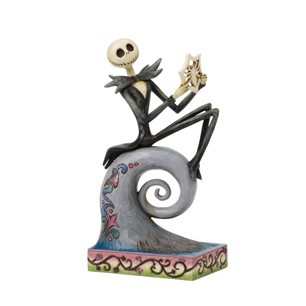 Disney Traditions by Jim Shore "What's This?" - Jack Skellington Figurine In this captivating sculpture, Jim Shore features the King of Pumpkin Town discovering just how fun Christmas can be| In this Nightmare Before Christmas figurine you can almost hear Jack Skellington singing as he uncovers the delight of the holiday.