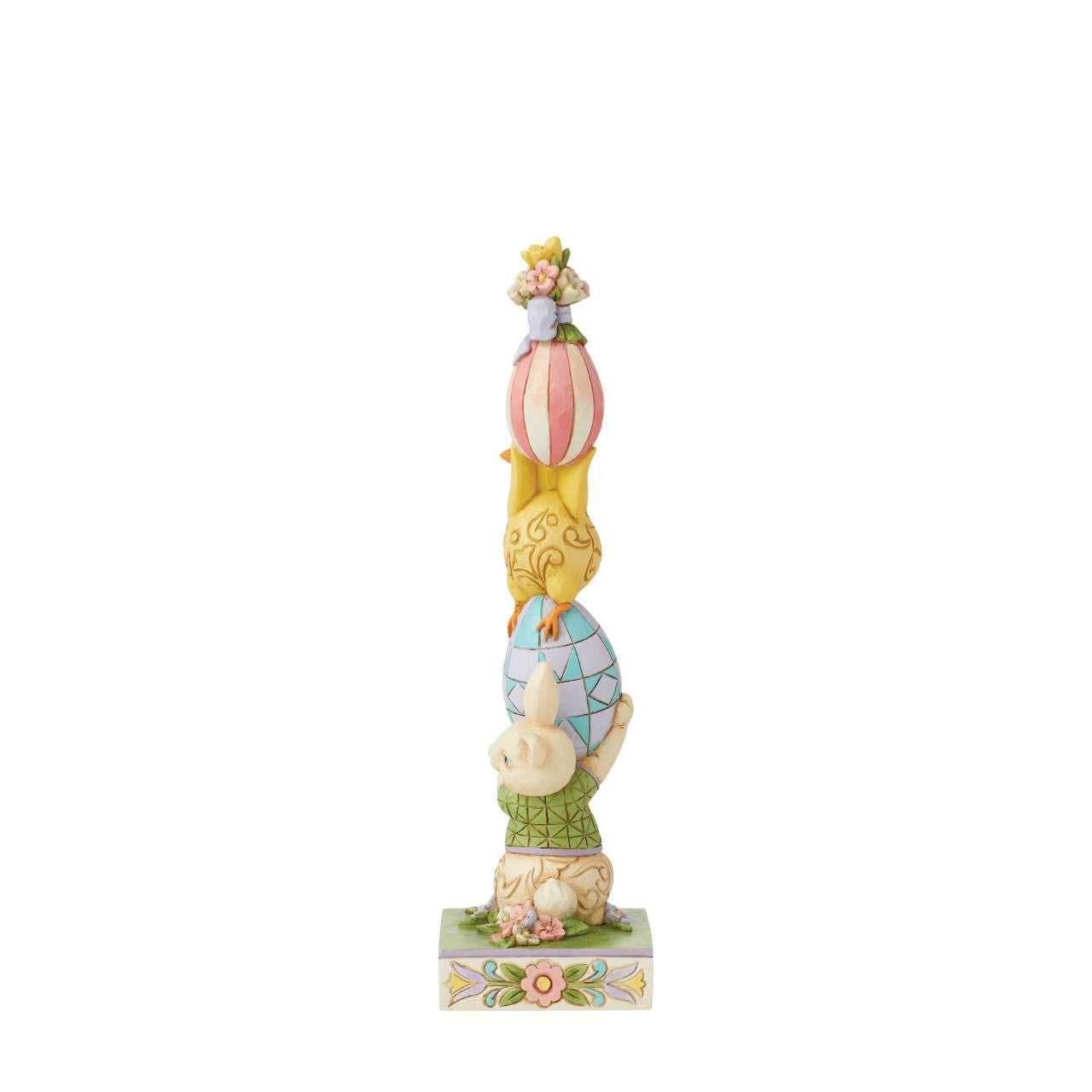 This stacked figurine is the perfect essence of Easter. Filled with spring colours and playful characters, it has been hand carved and painted for the Heartwood Creek collection by Jim Shore. Comes in fully branded packaging.