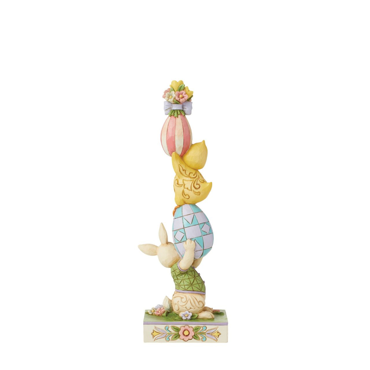 This stacked figurine is the perfect essence of Easter. Filled with spring colours and playful characters, it has been hand carved and painted for the Heartwood Creek collection by Jim Shore. Comes in fully branded packaging.