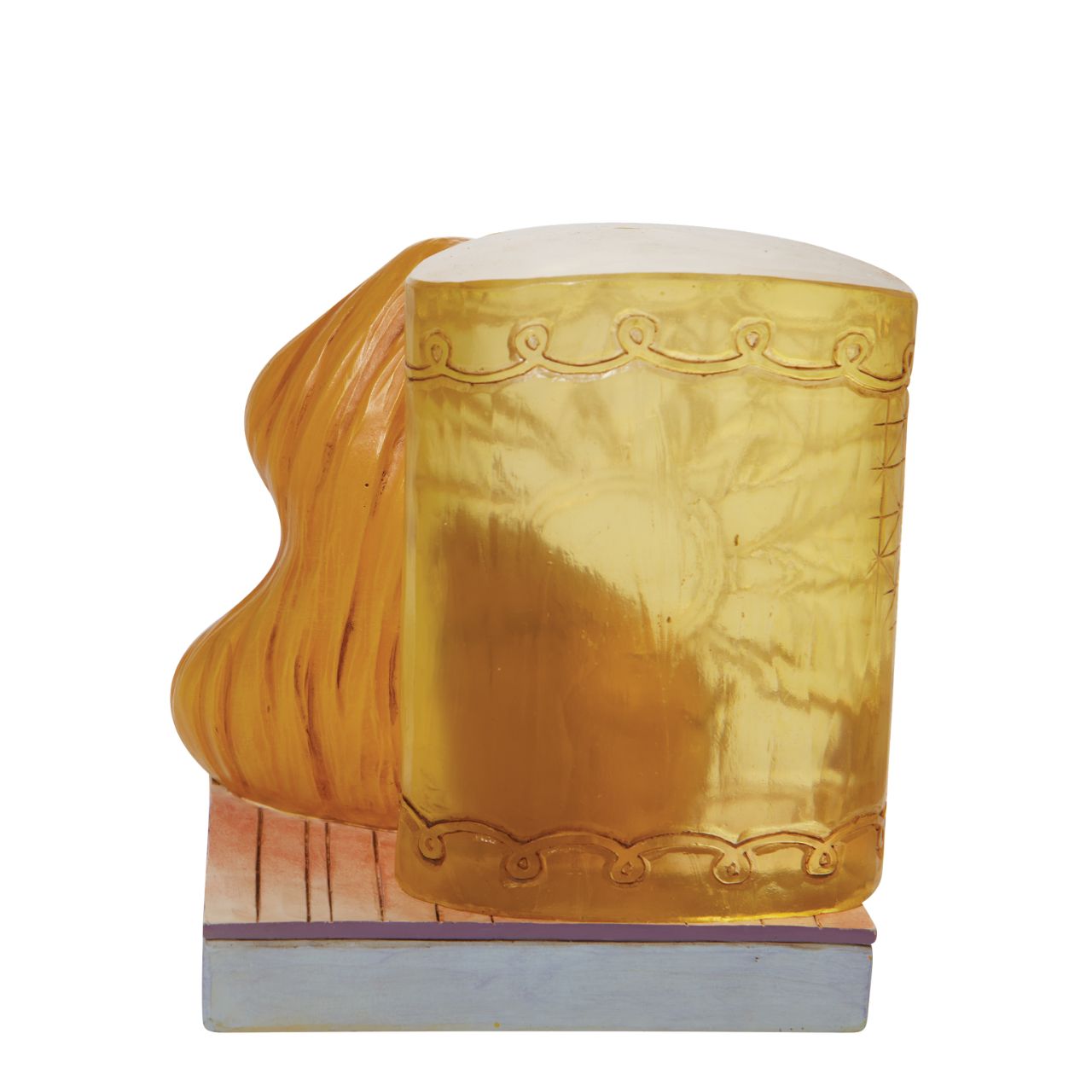 This Disney Traditions line by Jim Shore features iconic Walt Disney princesses with their famous props. With flowers in her long hair, this piece features Rapunzel with her golden locks kneeling next to a large lantern.