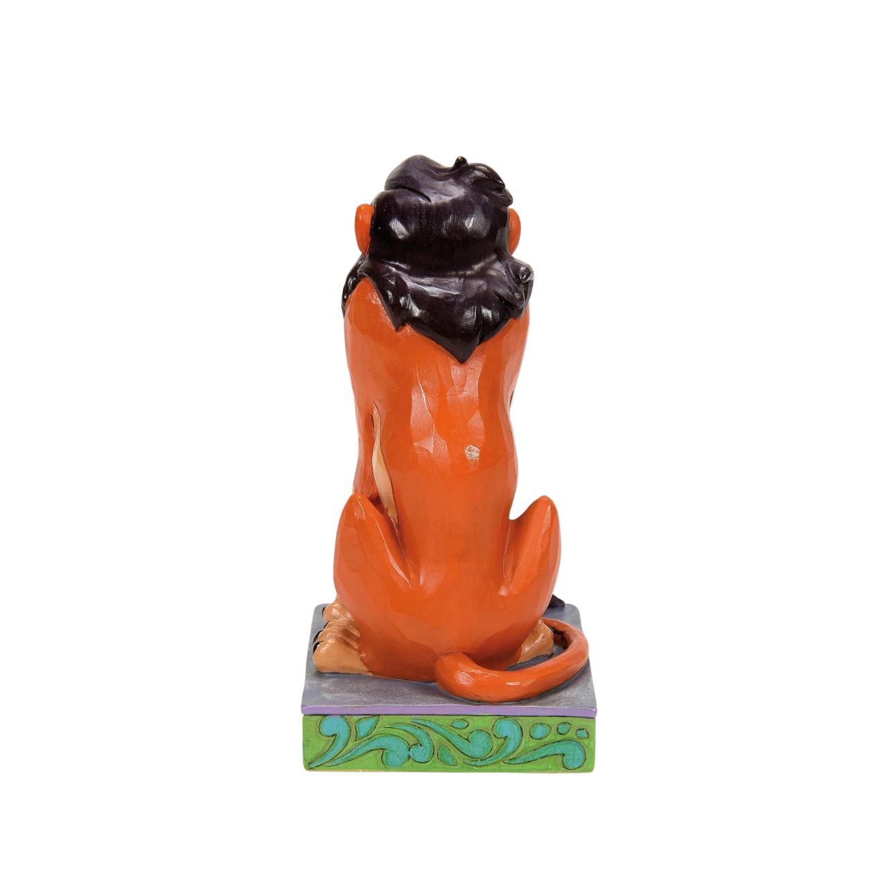 The Lion King Scar Personality Pose In celebration of The Lion King's 30th anniversary, beloved artist, Jim Shore, presents an inspired sculpt of everyone's favourite villainous uncle, Scar. With patchwork patterning and his classic sneer, this creation captures the beast.