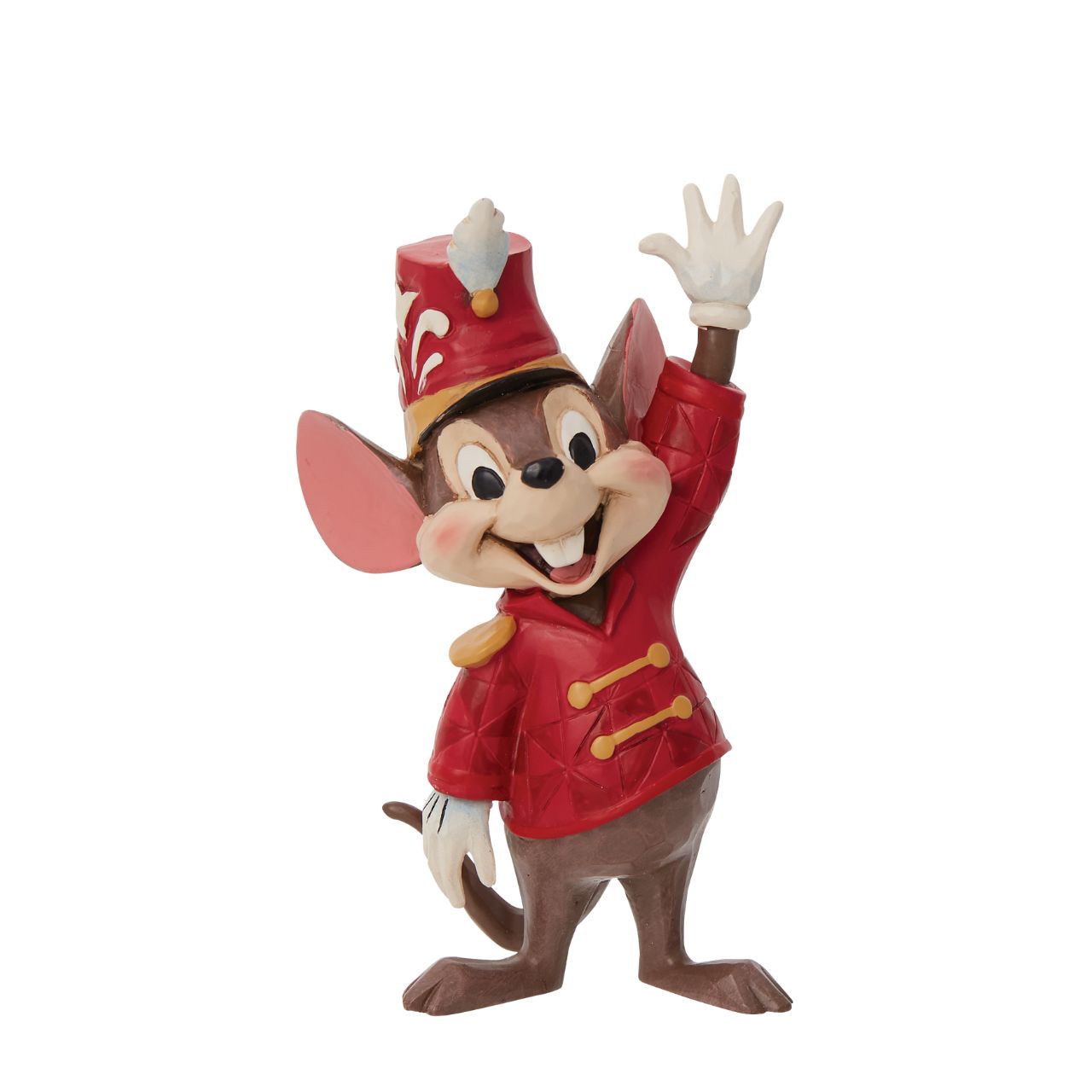 Disney Timothy Mouse Mini Figurine Timothy Q. Mouse is the beloved guardian and mentor of Dumbo, the flying elephant, from Disney's 1941 animated feature film. With a heavy Brooklyn accent and chipper disposition, Timothy waves in this dashing miniature by Jim Shore.