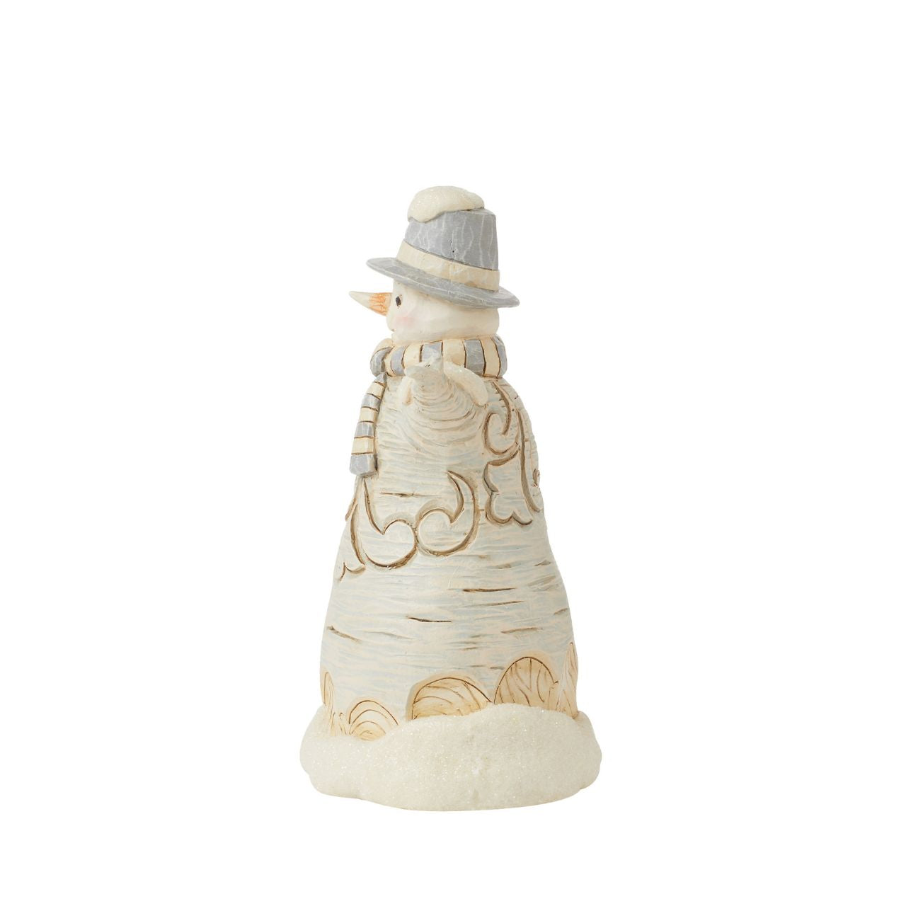From the White Woodland collection as part of Heartwood Creek by Jim Shore, Snowman looks like he has been carved from a silver birch tree to give him a whole new look and feel. Comes in fully branded packaging.
