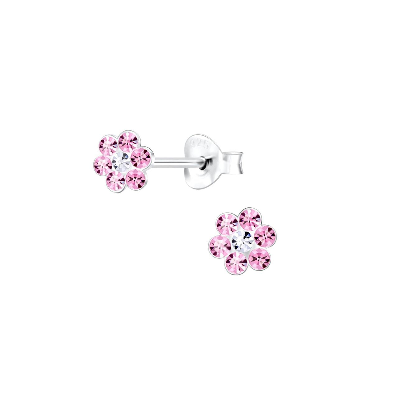 Sterling silver crystal stud earrings with many colours to choose from.