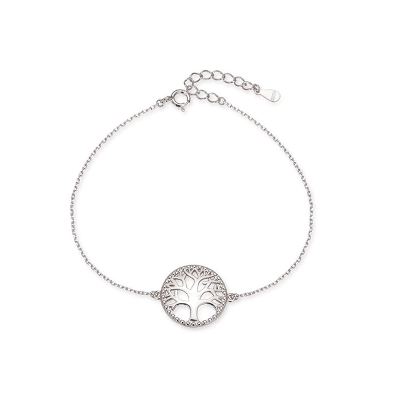 Silver Tree of Life Bracelet by Kilkenny Silver A sterling silver bracelet incorporating the Tree of Life. The length of this bracelet is approx. 17cm with a 3cm extension.