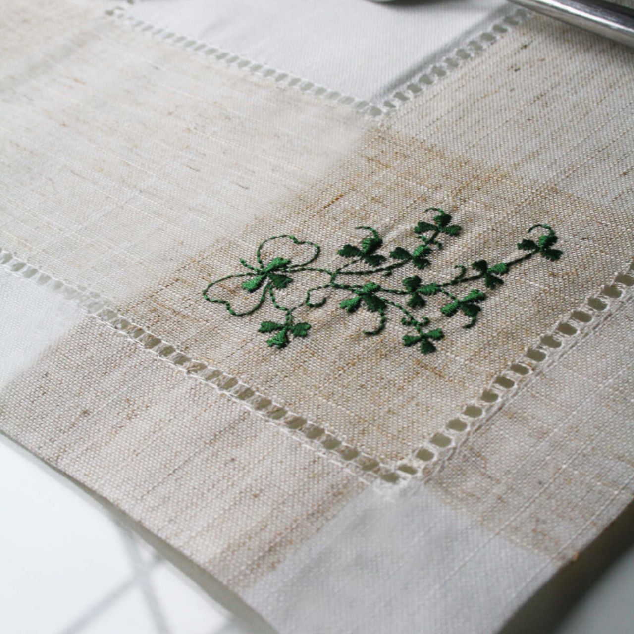 Kinsale Shamrock Table Runner 14" x 72" by Samuel Lamont Lets bring the luck of the Irish to the table! Our stunning embroidered Kinsale Shamrock range features a variety of elegantly designed table textiles to sure bring a splash of green to your home.