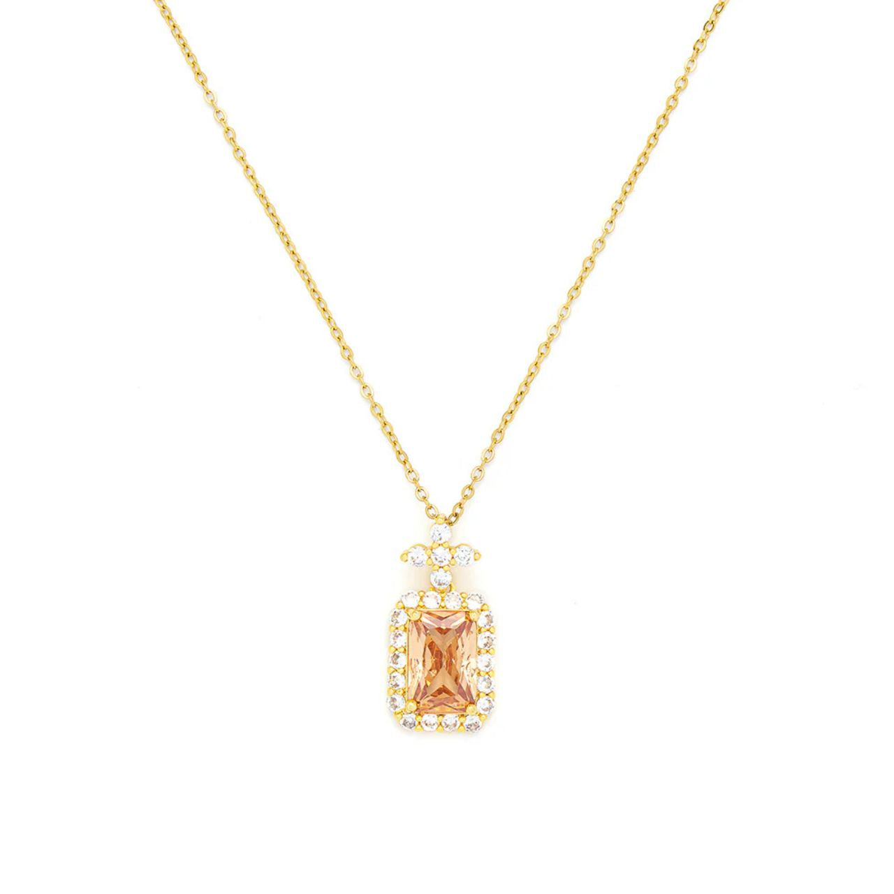Golden shadow classic style pendant. Chain length 41 + 5cm extension. Gold plating.