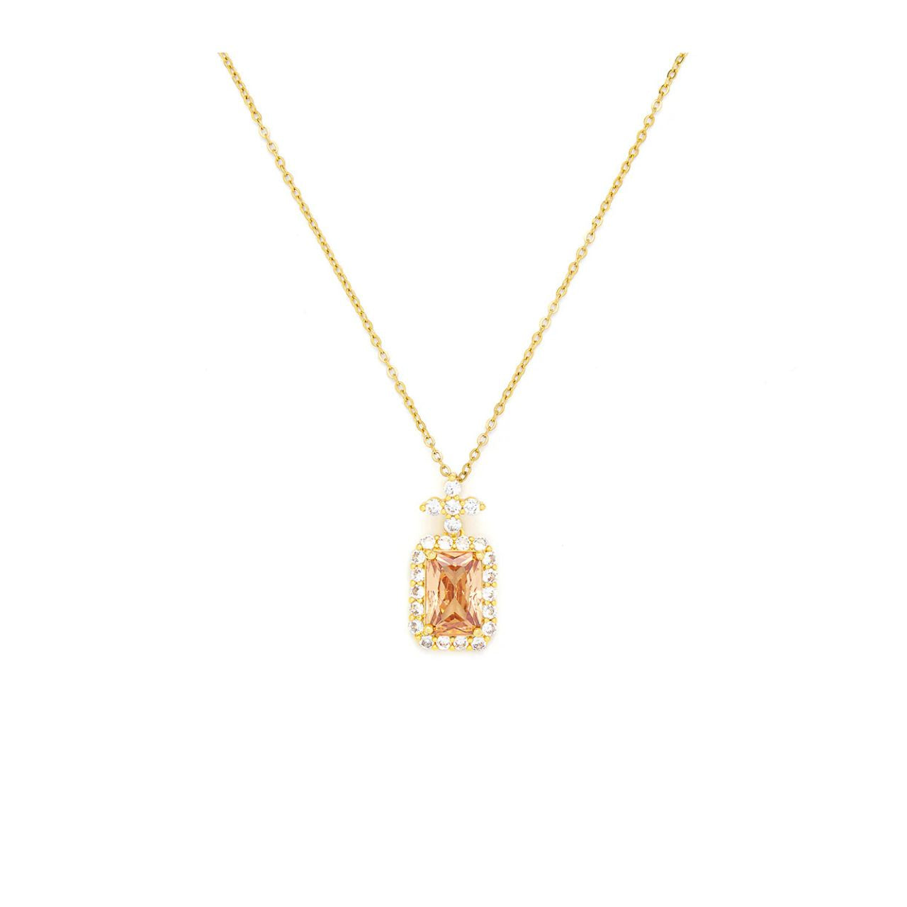 Golden shadow classic style pendant. Chain length 41 + 5cm extension. Gold plating.