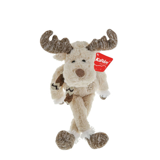 Kalidou Large Long Legged Reindeer with Scarf  Kalidou is the newest collection. Each piece has been carefully crafted to be loved for a lifetime. Featuring super soft plush and a friendly face, this it is the perfect gift for a loved one. Suitable for 10m+. Surface washable. 
