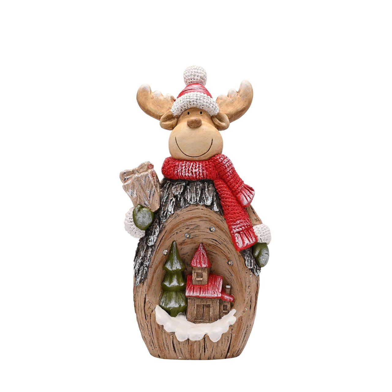An LED Light Up Reindeer Ornament. Add some Christmas magic to your stores and homes with this wonderfully crafted decorative ornament.