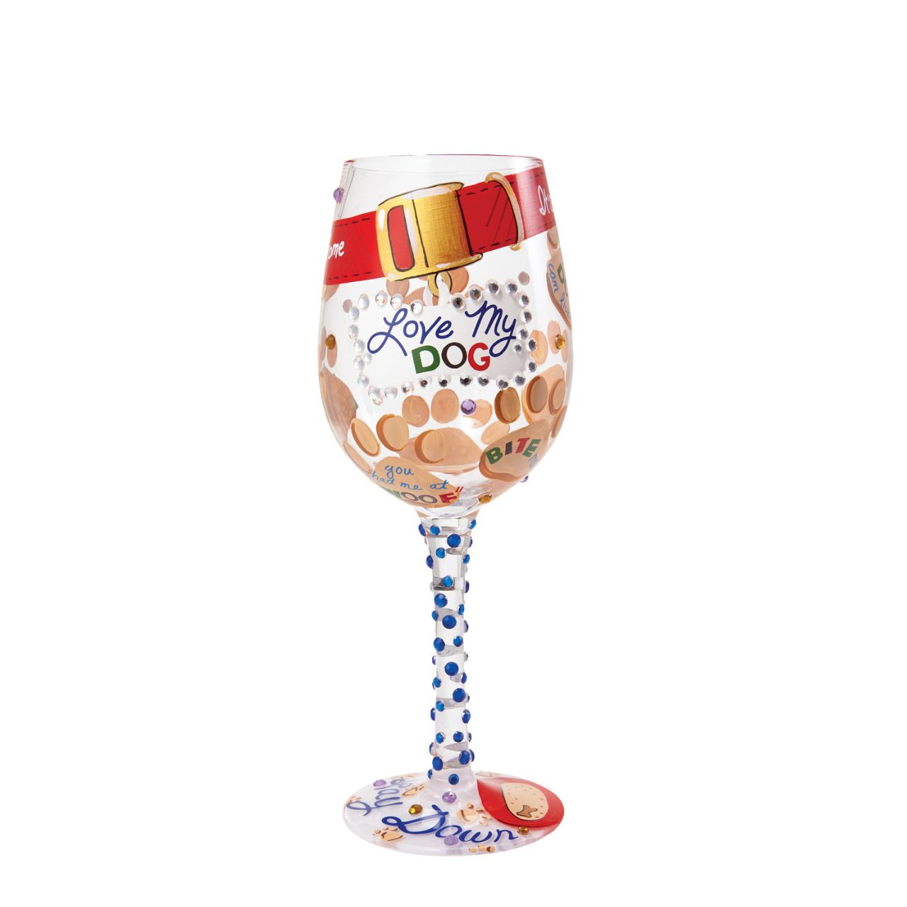 It doesn't count as drinking alone if the dog is home. Dog lovers will enjoy pouring a glass of their favourite wine to drink in the company of their favourite furry friend in this 15 oz. ode to puppy love. Designed by the US artist Lolita, each glass is mouth-blown and hand-painted using food grade non-toxic paint to create their stunning designs.