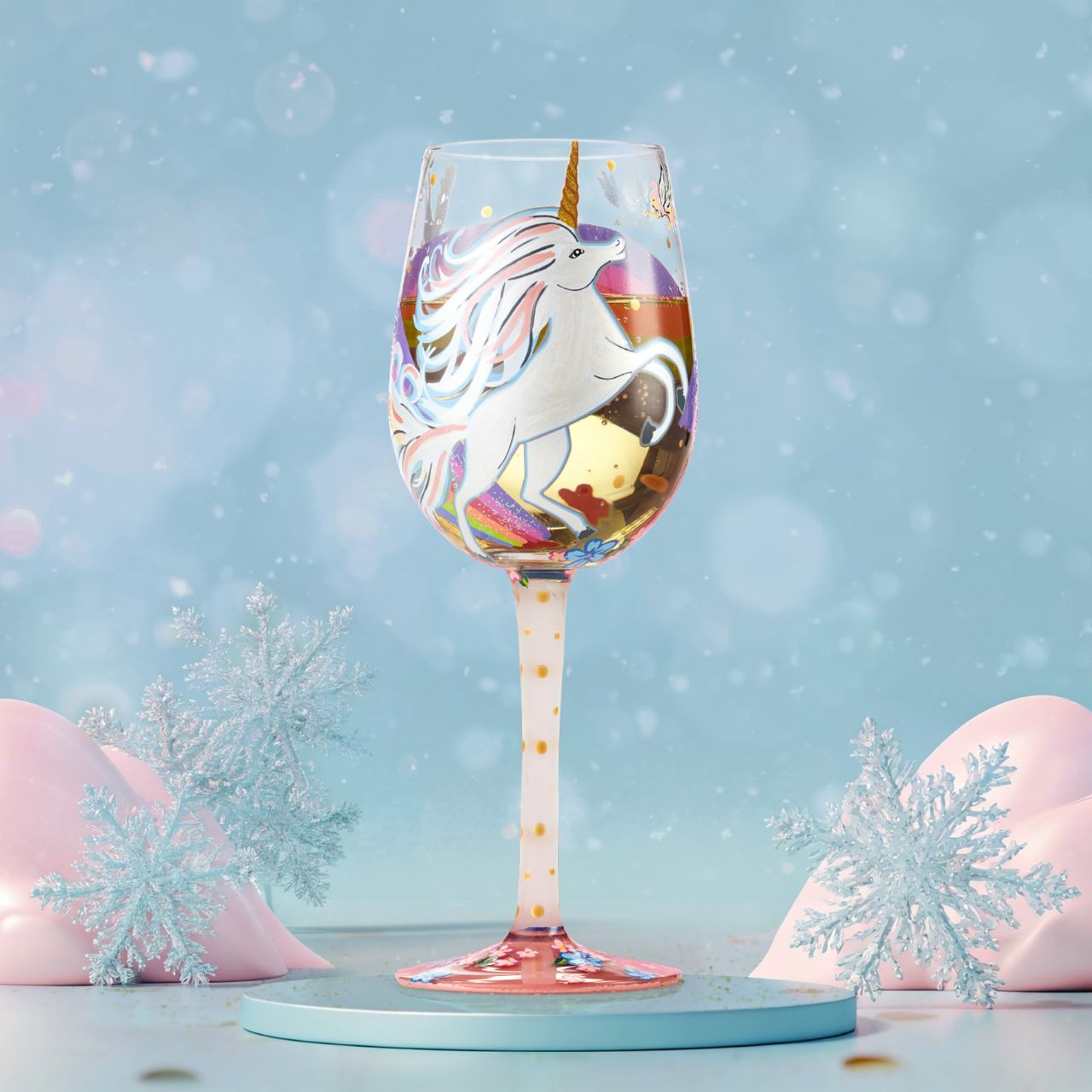 For the girl who is out of this world, Sassy and confident, she loves to stand out from the crowd, and she certainly will with this gorgeous glass. Designed by the US artist Lolita, each glass is mouth-blown and hand-painted using food grade non-toxic paint to create their stunning designs.