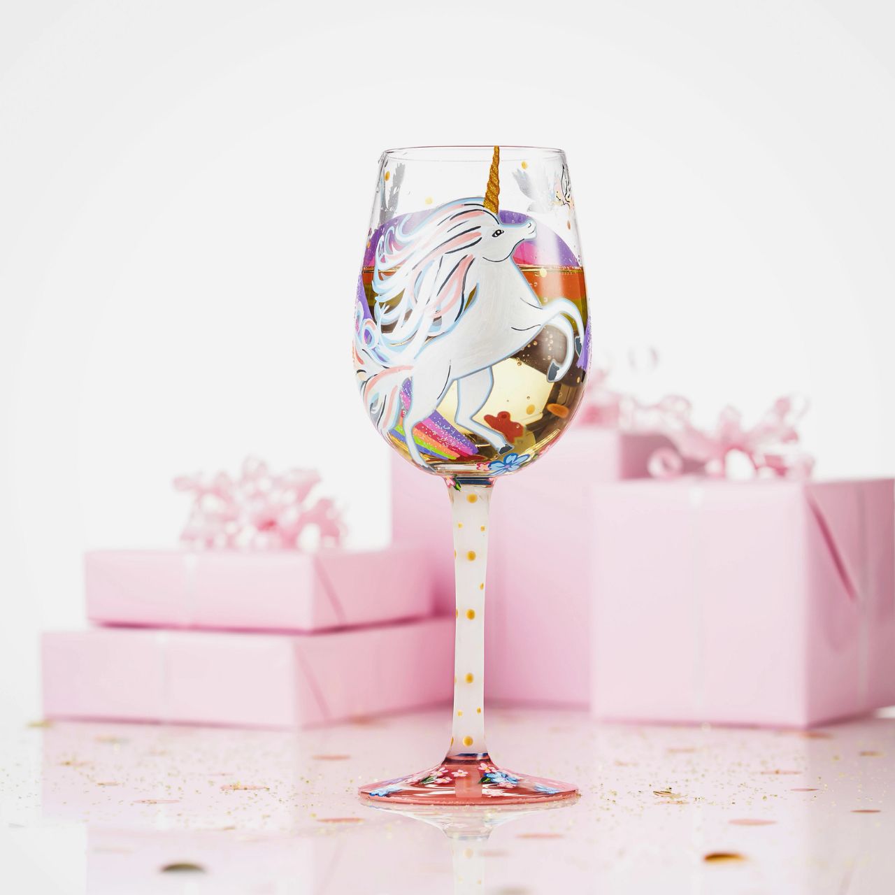 For the girl who is out of this world, Sassy and confident, she loves to stand out from the crowd, and she certainly will with this gorgeous glass. Designed by the US artist Lolita, each glass is mouth-blown and hand-painted using food grade non-toxic paint to create their stunning designs.