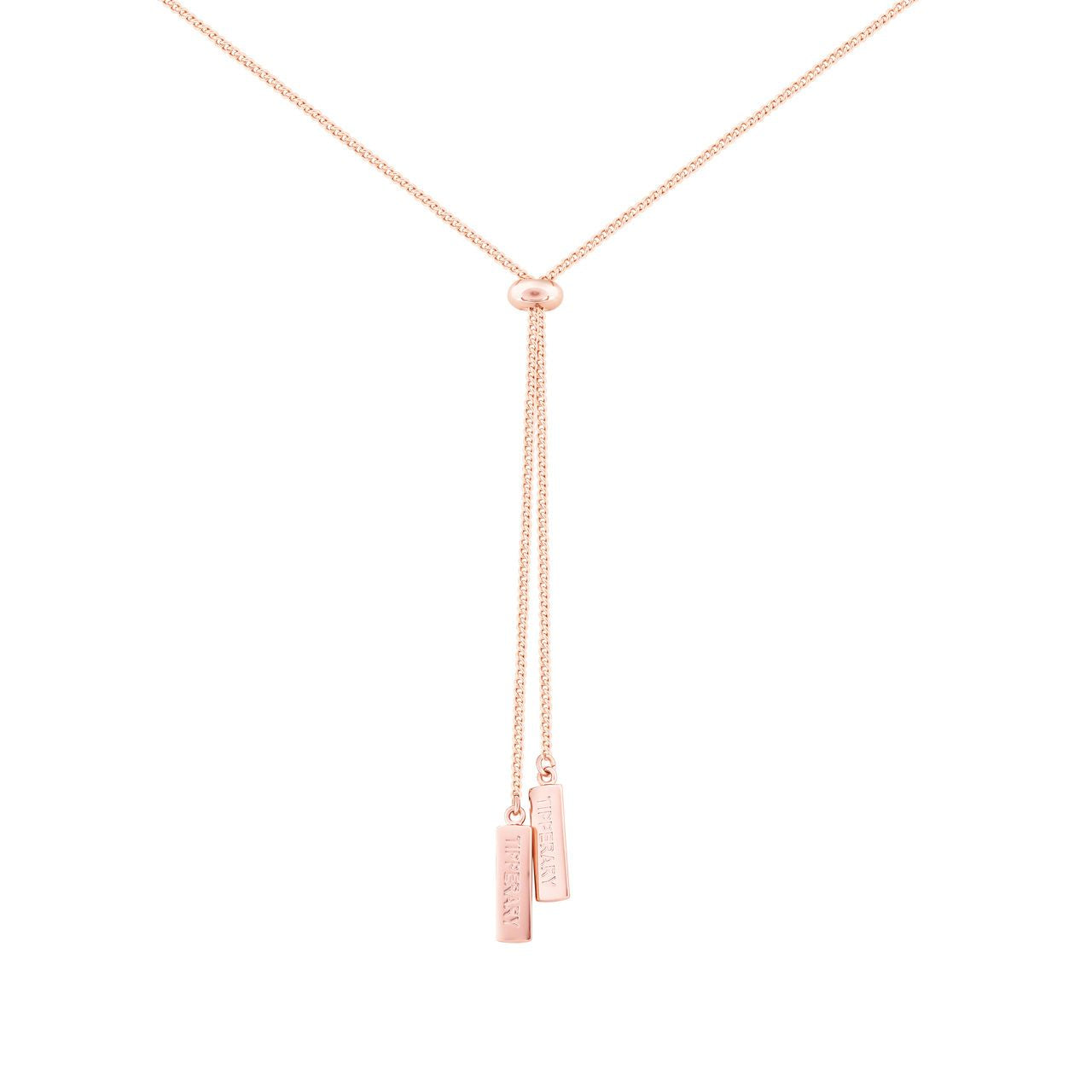 Long Feather Rose Gold Pendant With Clear CZ by Tipperary This Rose Gold crafted Feather Pendant is embelleshed with Crystals along the Feathers and is a truly unique and special piece. This pendant is finished with a brightly polished bale and suspends freely at a tilt along a cable chain which secures with a lobster claw clasp with 2 extension and a Tipperary branded fob.