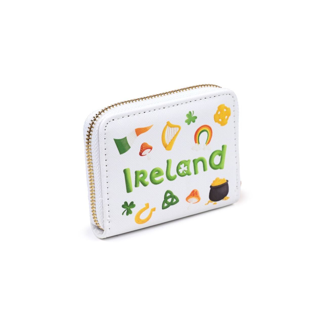 Elevate your everyday essentials with the Luck of the Irish Zip Around Small Wallet Purse. Crafted for both style and practicality, this compact wallet features a secure zip closure to keep your valuables safe while offering organized compartments for cards and cash.