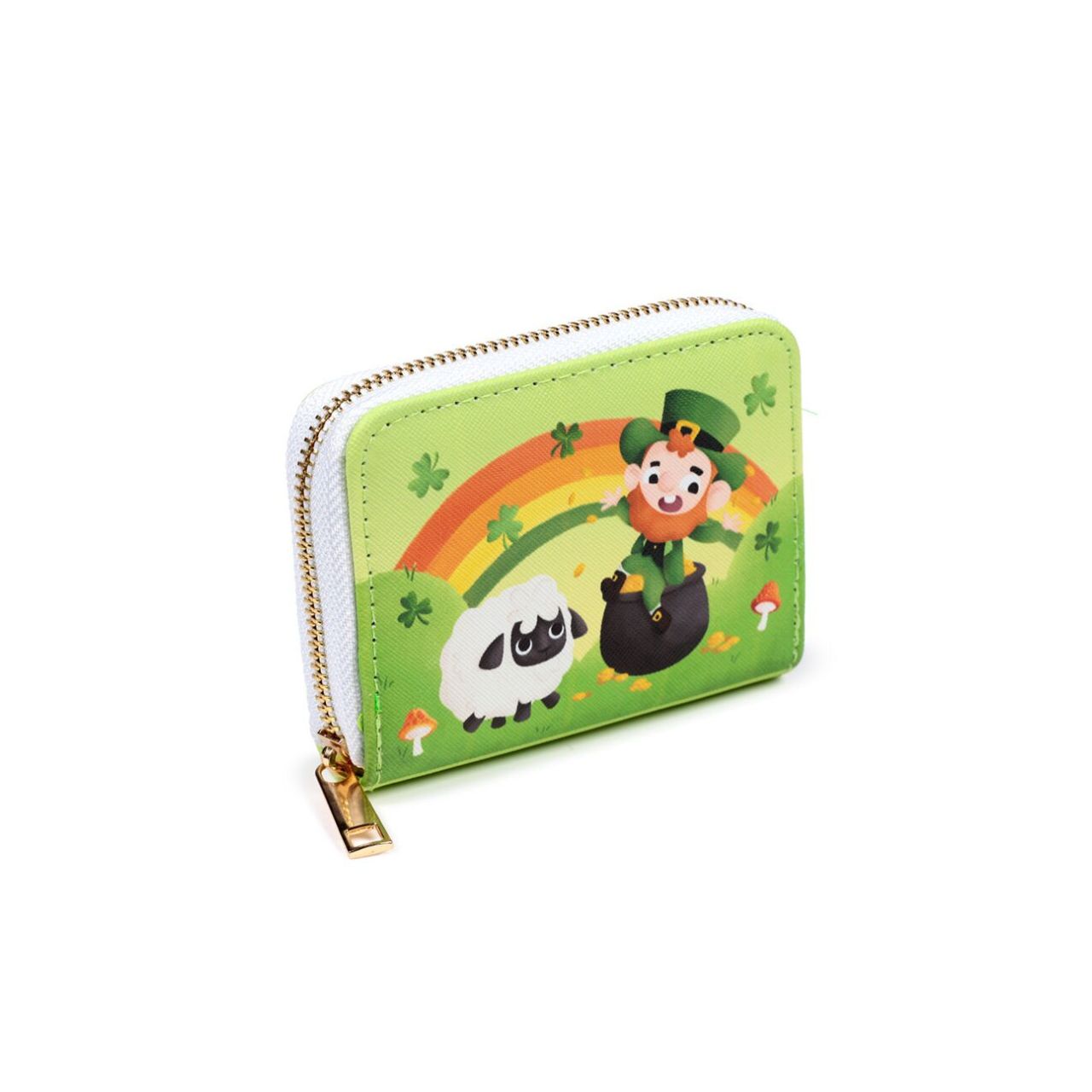 Elevate your everyday essentials with the Luck of the Irish Zip Around Small Wallet Purse. Crafted for both style and practicality, this compact wallet features a secure zip closure to keep your valuables safe while offering organized compartments for cards and cash.