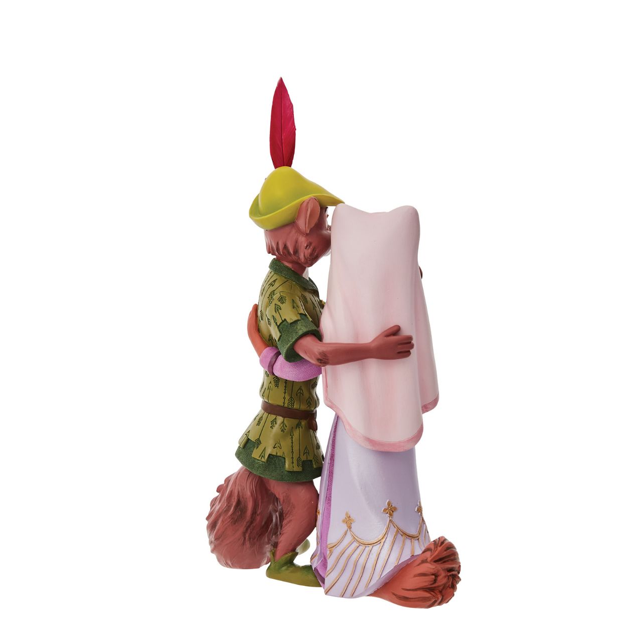 Robin Hood the heroic outlaw is featured here with the beautiful and ladylike Maid Marian in this sweet double figurine. The figurine is made from cast stone. Each piece is hand painted and slight colour variations are to be expected which makes each piece unique.