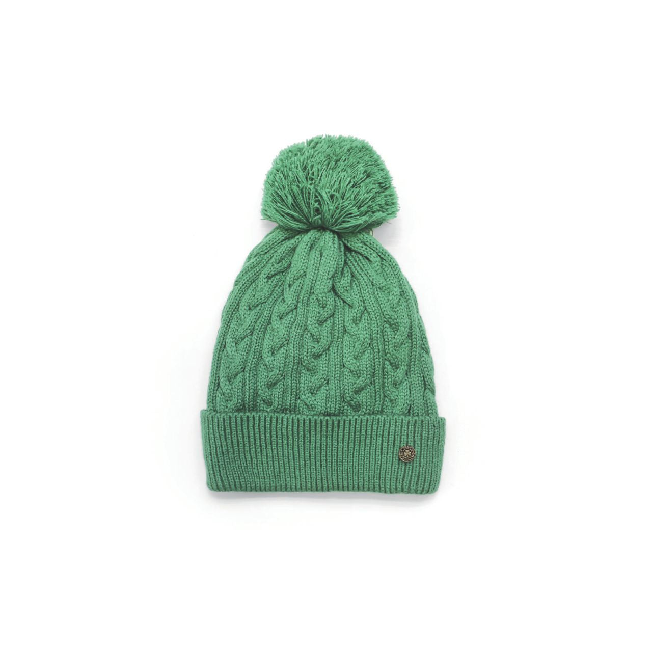 This Man of Aran Green Cable Bobbin Lined Beanie is crafted for warmth and style. Made with a unique cable bobbin design and lined for added comfort, this beanie is perfect for those cold winter days.