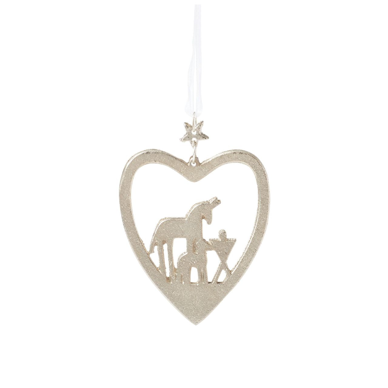 The This is the Moment "Manger" hanging ornament beautifully captures the quiet wonder of the Nativity scene. Crafted in hand-painted resin, it features Baby Jesus in a simple manger, symbolizing humility and the hope of Christmas.