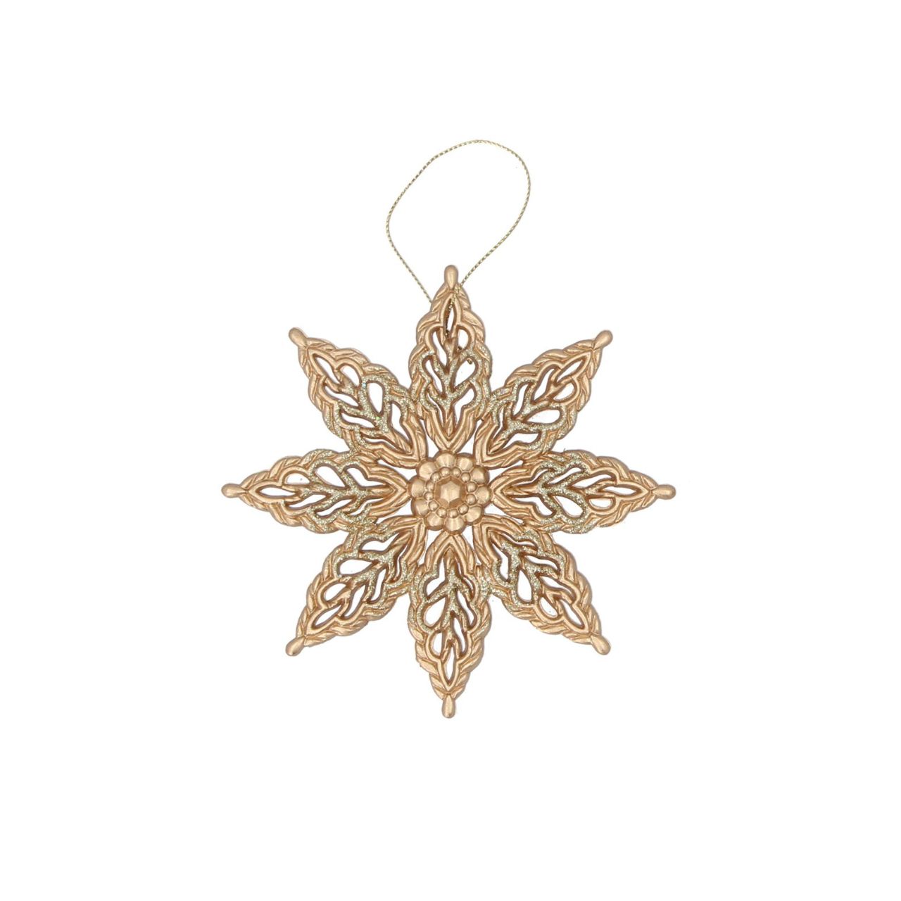 Gisela Graham Matt Gold Filigree Flower Christmas Hanging Ornament This Matt Gold Filigree Flower Christmas Hanging Ornament from designer Gisela Graham is crafted from metal and designed with intricate and opulent detail. Sleek yet festive, it's sure to make a stunning festive statement.