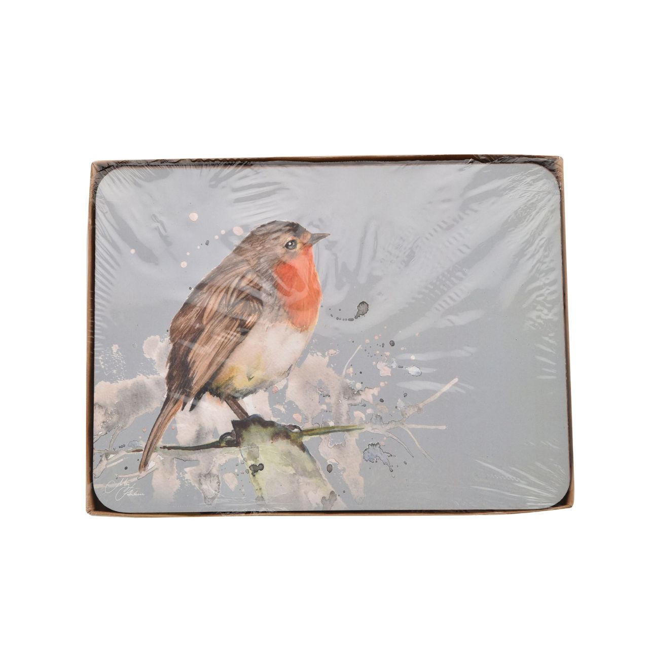 Bring the beauty of nature into your home with this unparalleled set of robin placemats.