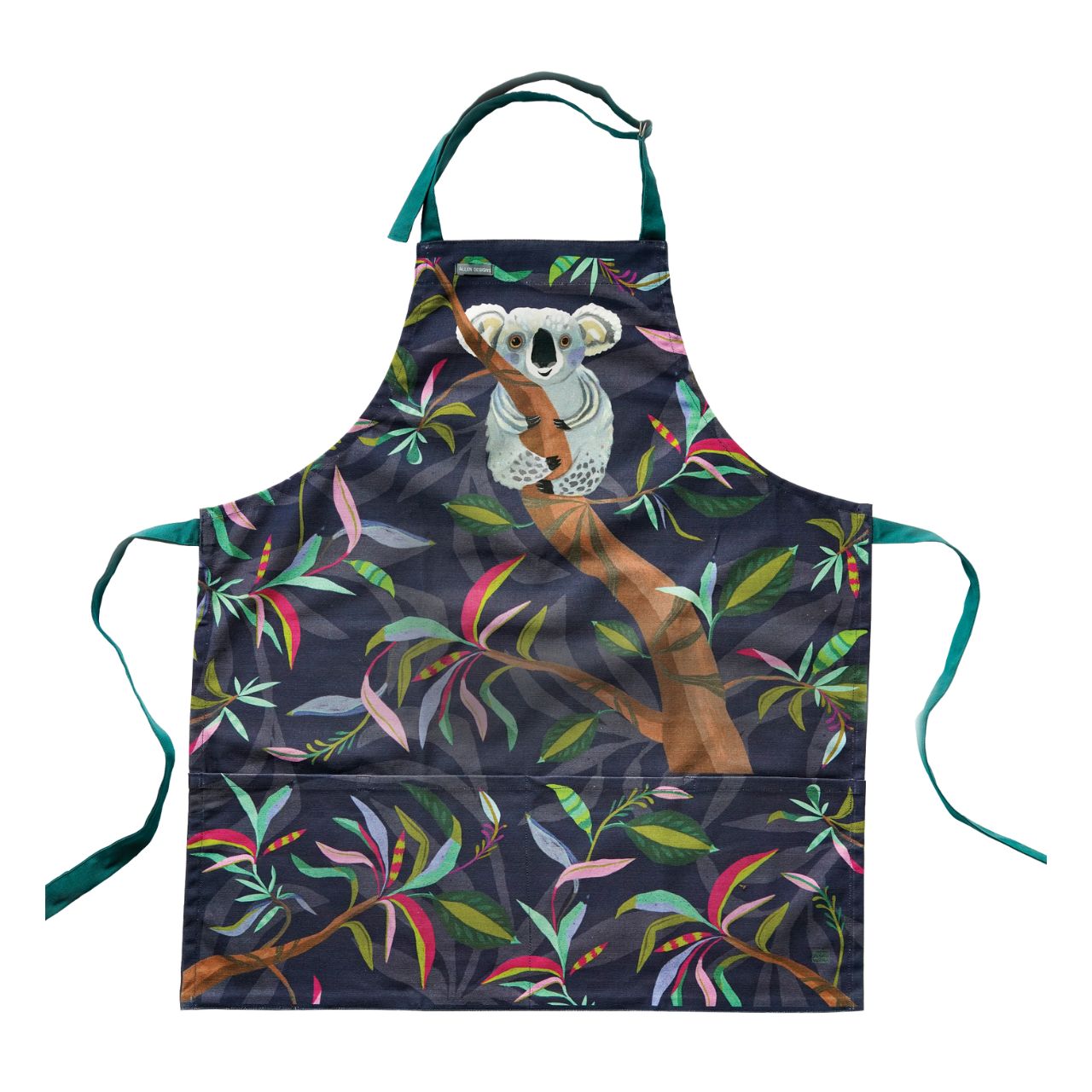 Michelle Allen Koala Apron Our Koala adjustable apron is made from 100% cotton and sturdy, canvas material. The fabric is certainly durable, yet flexible enough for every day comfort.