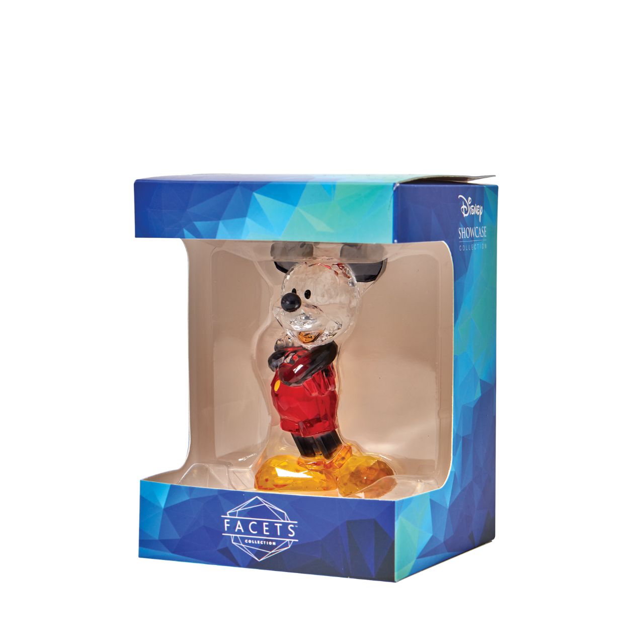 This "gem cut" acrylic sculpture reflects Mickey Mouse's dazzlingly cheerful personality. Presented in a branded window gift box. Not a toy or children's product. Intended for adults only.