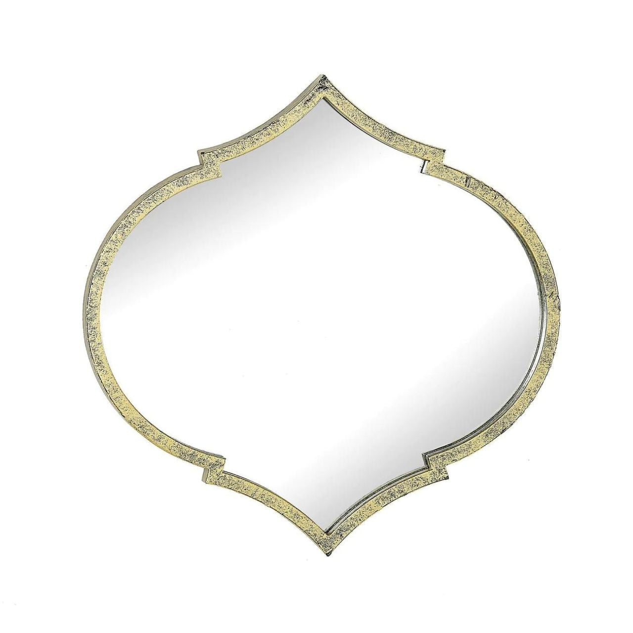 Mindy Brownes Elisha Mirror Inspired by the Moroccan Ogee. For those on the look out for a unique mirror to fill a small space. Ideal to hang three or four of these beauties beside one another. Antique gold in colour.