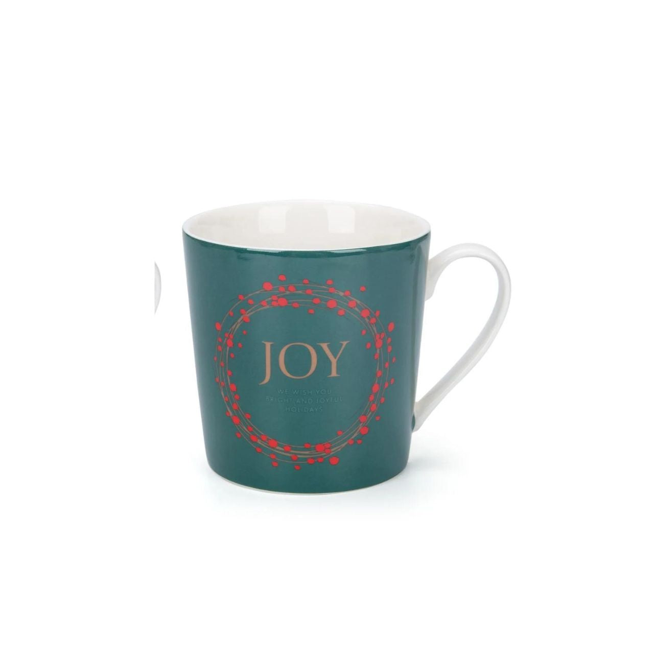 Christmas Festive Fir Set of 6 Mugs by Mindy Brownes Interiors  Introducing our Festive Fir collection. This charming collection is adorned with beautiful designs inspired by Christmas fir branches, red berries, and heart-warming holiday messages on green and white backgrounds.