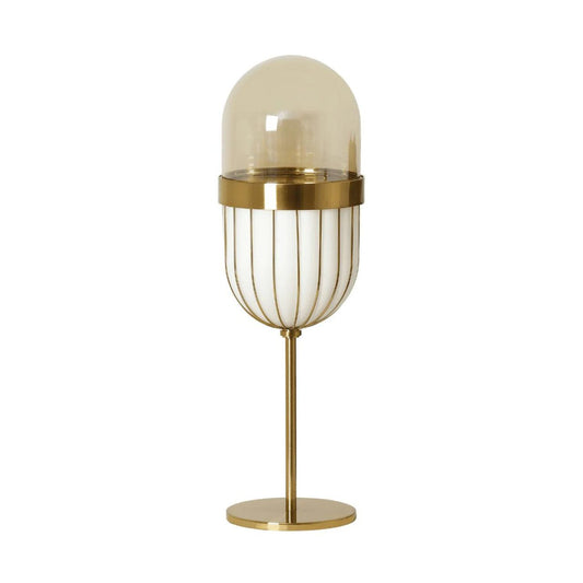 Mindy Brownes Hiram Lamp  Mindy Brownes Lamp - A art deco appeal to this desk or table lamp. The sleek lines, cylindrical shade and exposed bulb shows minimalist design at its best. A unique find. An excellent task lamp for function and style.