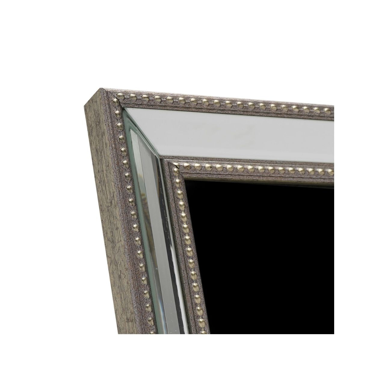 The Impressions Mirror Photo Frame Gold Decorative Border 4" x 6" beautifully displays cherished memories. With an elegant gold border and mirrored background, this frame adds glamour to any photo.