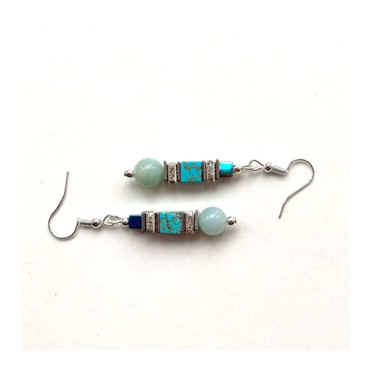 Turquoise & Aqua Gemstone Earrings by Mishe Jewellery